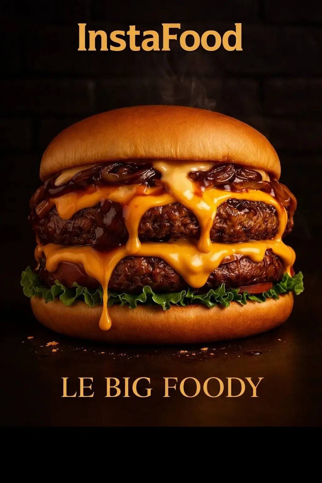 Big Foody burger Instafood Rabat - double steak cheddar sauce signature
