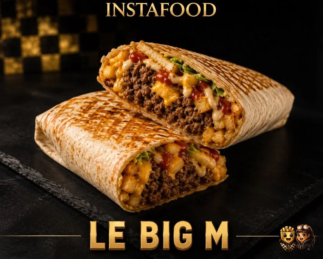 Tacos Le Big M pressé, viande hachée et cheddar